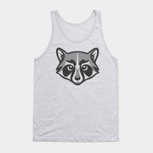 Cute Face of a Raccoon Head Illustration Tank Top